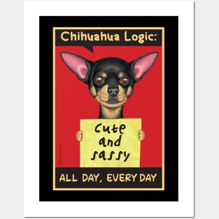 Sassy Chihuahua holding sign Posters and Art